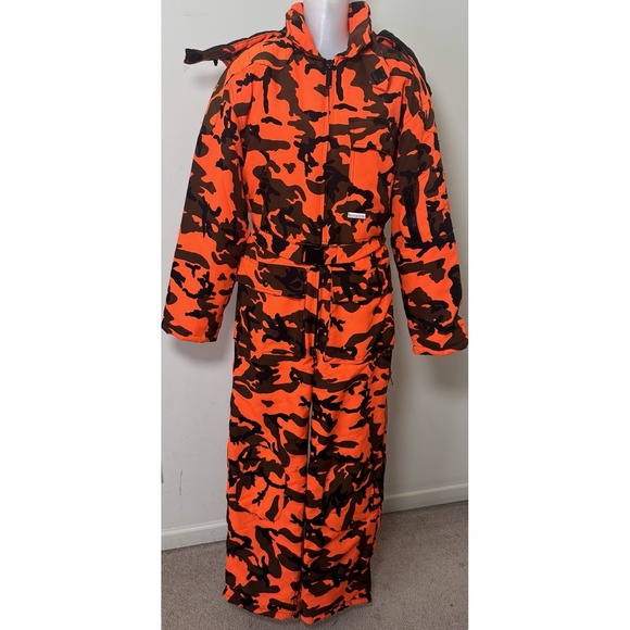 VTG Winchester Insulated Coveralls Hunting Men's Small Blaze Orange Camo - Picture 2 of 16